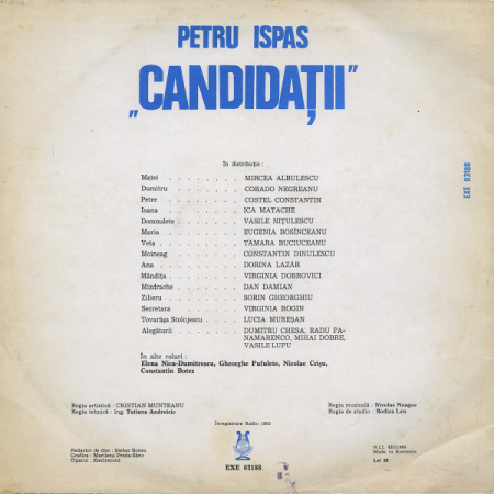 Petru Ispas - Candidații, (Disc Vinil) [1]