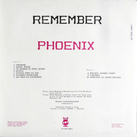 Phoenix - Remember Phoenix / Negru Vodă, (Disc Vinil) [1]