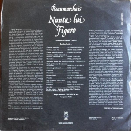 Pierre-Augustin Caron De Beaumarchais - Nunta Lui Figaro (Disc Vinil) [1]