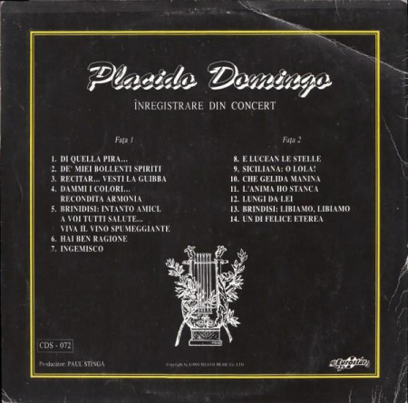 Placido Domingo - Opera Highlights, (Disc Vinil) [1]