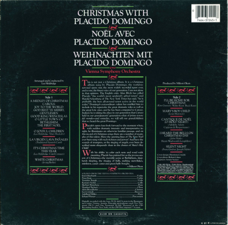 Placido Domingo : Vienna Symphony Orchestra – Christmas With Placido Domingo (DISC VINIL) [1]
