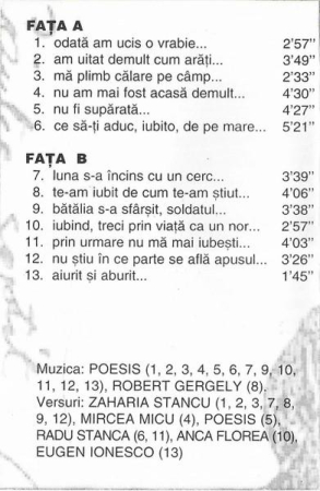 Poesis - Cântec Șoptit (Casetă Audio) [1]