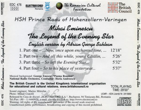 Principele Radu al României - The Legend Of The Evening Star, (CD) [1]
