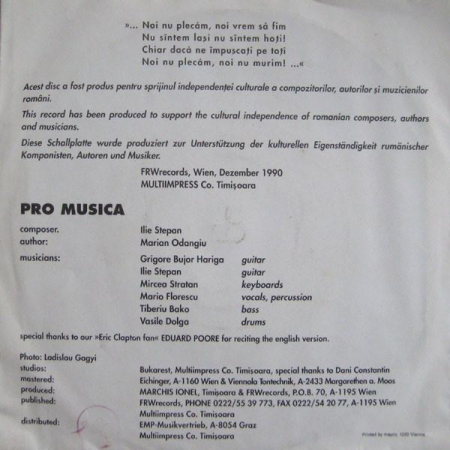 Pro Musica - Timișoara (7 Inch), (Disc Vinil) [1]