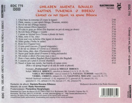 Profesioniștii - Ghilaben Amența Romale! Mothol Tumenga O Bibescu = Cântați Cu Noi Țigani, Vă Spune Bibescu, (CD) [1]