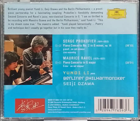 Prokofiev* / Ravel* - Yundi Li, Berliner Philharmoniker, Seiji Ozawa – Piano Concerto No. 2 / Piano Concerto In G Major (CD) [1]