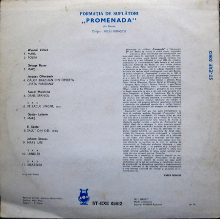 Promenada - Formația De Suflători Promenada, (Disc Vinil) [1]