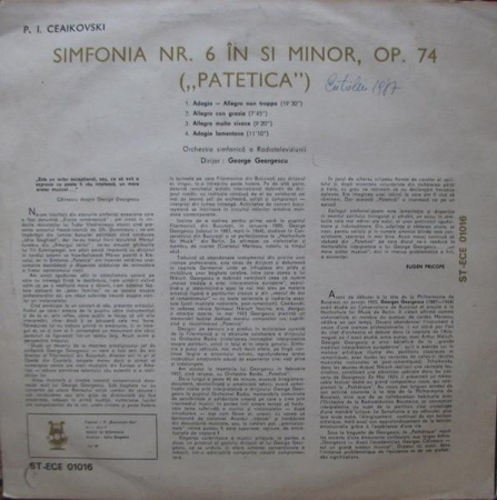 Pyotr Ilyich Tchaikovsky - Simfonia Nr. 6 În Si Minor, Op. 74 ("Patetica") (Disc Vinil) [1]