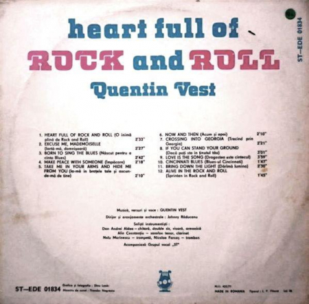 Quentin Vest - Heart Full Of Rock And Roll, (Disc Vinil) [1]