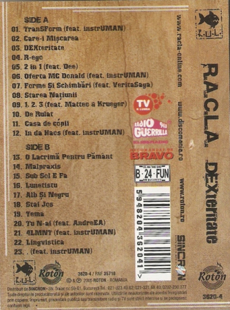 R.A.C.L.A. - DEXteritate , (Casetă Audio) [1]