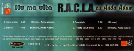 R.A.C.L.A. - Nu Ma Uita , (Casetă Audio) [1]