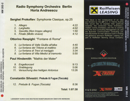 Radio-Symphonie-Orchester Berlin - Symphonie Clasique / Fontane Di Roma / Mathis Der Maler / Prelude & Fugue (CD) [1]