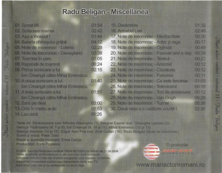 Radu Beligan - Miscellanea (CD) [1]