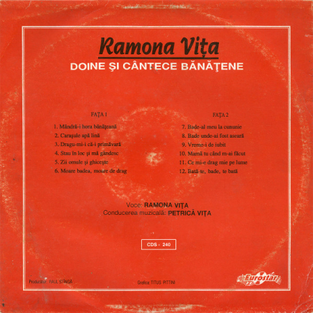 Ramona Vița – Folclor Bănățean (Doine Și Cântece Bănățene) (VINIL) [1]