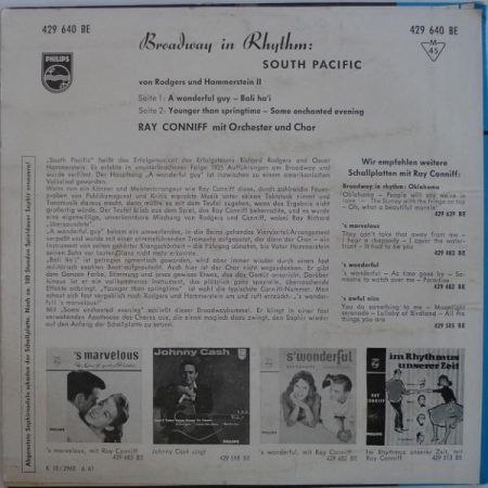Ray Conniff - Broadway In Rhythm (Ray Conniff Spielt Aus Dem Musical „South Pacific") (7 Inch), (Disc Vinil) [1]