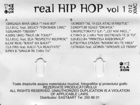 Real Hip Hop Vol. 1 Noua Generație Rap , (Casetă Audio) [1]