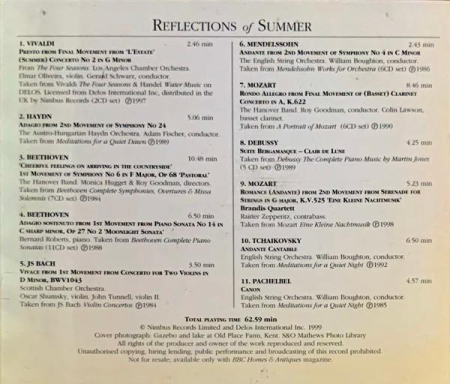 Reflections Of Summer, (CD) [1]