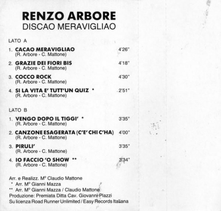 Renzo Arbore - Discao Meravigliao, (Casetă Audio) [1]