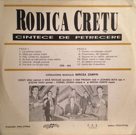 Rodica Crețu – Cintece De Petrecere (DISC VINIL) [1]