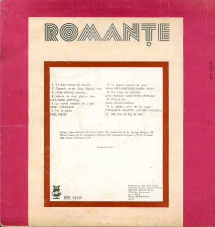Romanțe, (Disc Vinil) [1]
