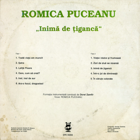 Romica Puceanu - Inimă De Țigancă, (Disc Vinil) [1]