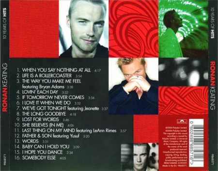 Ronan Keating - 10 Years Of Hits , (CD) [1]