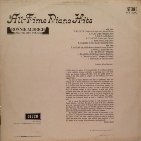 Ronnie Aldrich And His Two Pianos - All-Time Piano Hits, (Disc Vinil) [1]