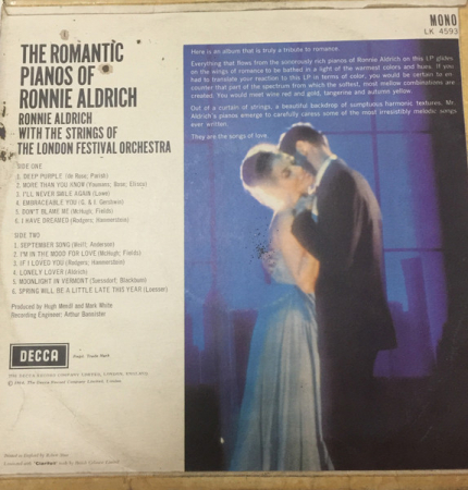 Ronnie Aldrich - The Romantic Pianos Of Ronnie Aldrich, (Disc Vinil) [0]