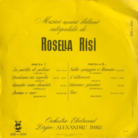 Rosella Risi - Muzică Ușoară Italiană Interpretată De Rosella Risi (Disc Vinil) [1]