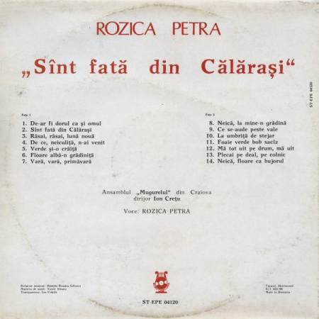 Rozica Petra - Sînt Fată Din Călărași, (Disc Vinil) [1]