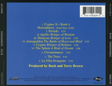 Rush - Hemispheres, (CD) [1]