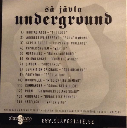 Så Jävla Underground Vol 1, (CD) [1]