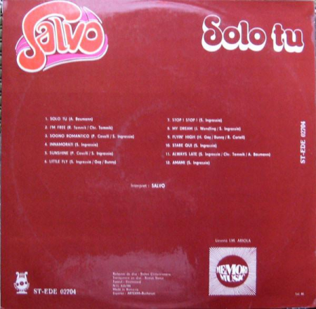 Salvo - Solo Tu, (Disc Vinil) [1]