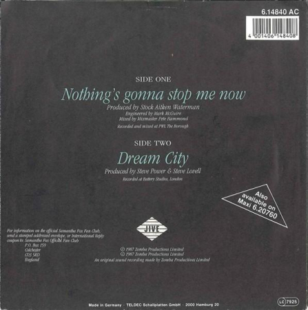 Samantha Fox - Nothing's Gonna Stop Me Now (Disc Vinil) [1]