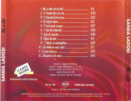 Sanda Ladoși – Mi-e Dor (CD) [1]