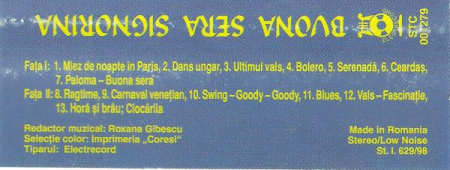 Sandu Rotaru - Buona Sera Signorina (Caseta Audio) [1]