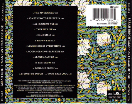 Sarah Brightman – As I Came Of Age (CD) [1]