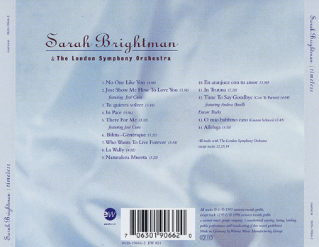 Sarah Brightman & The London Symphony Orchestra – Timeless (CD) [1]