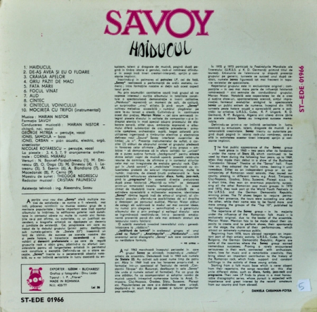 Savoy - Haiducul, (Disc Vinil) [1]