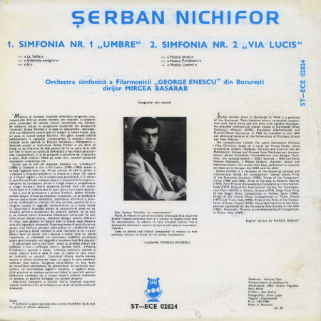Șerban Nichifor - Symphony No.1 „Shadows” / Symphony No.2 „Via Lucis”, (Disc Vinil) [1]