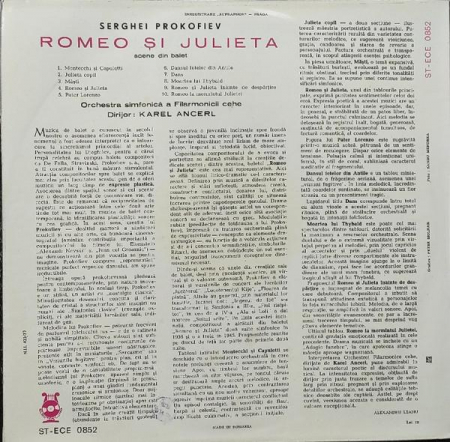 Sergei Prokofiev - Romeo Și Julieta - Scene Din Balet, (Disc Vinil) [1]