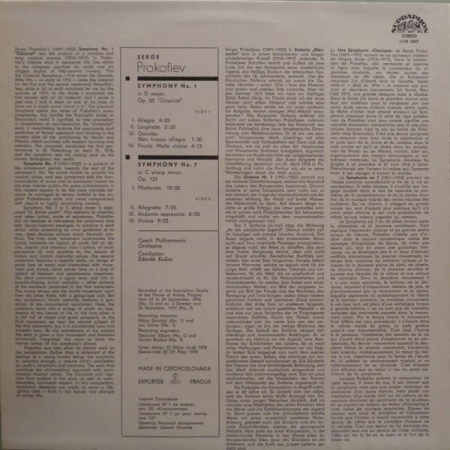 Sergei Prokofiev - Symphony No. 7 / Symphony No.1 "Classical" (Disc Vinil) [1]