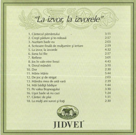 Sergiu Cipariu - La Izvor La Izvorele, (CD) [1]