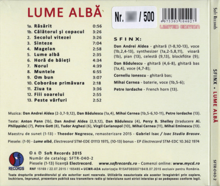 Sfinx - Lume Albă , (CD) [1]