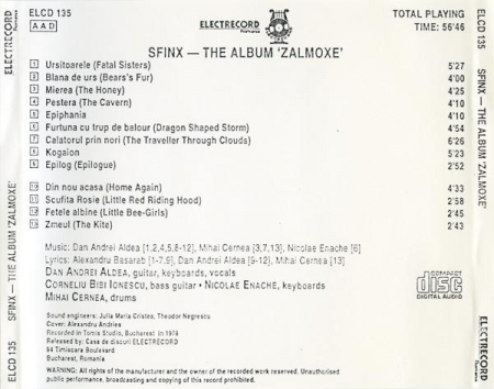Sfinx - Zalmoxe, (CD) [1]