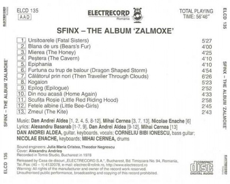 Sfinx - Zalmoxe , (CD) [1]