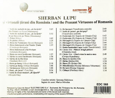 Sherban Lupu - Și Virtuozii Țărani Din România = And The Peasant Virtuosos Of Romania, (CD) [1]