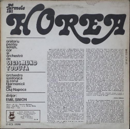 Sigismund Toduță - Pe Urmele Lui Horea, (Disc Vinil) [1]