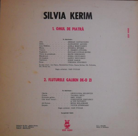 Silvia Kerim - Omul De Piatră / Fluturele Galben De-o Zi, (Disc Vinil) [1]
