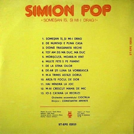 Simion Pop - Someșan Îs, Și Mi-i Drag!, (Disc Vinil) [1]